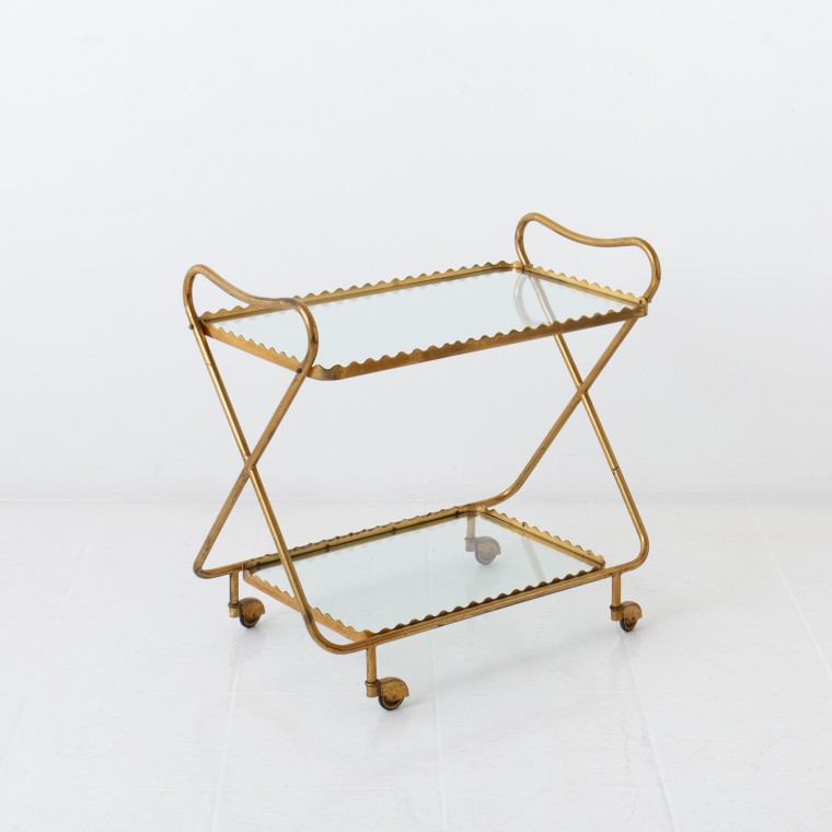 Italian Brass Bar Cart