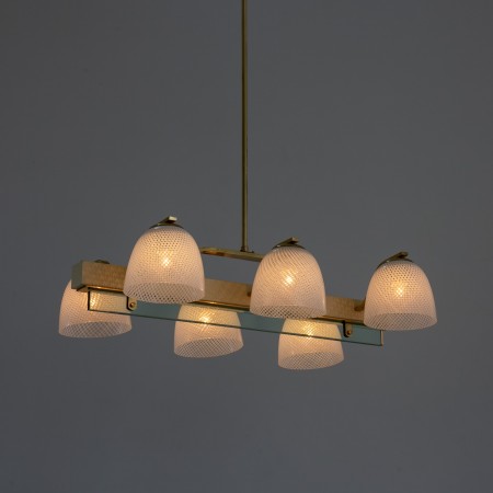 Italian Six-Arm Reticello Chandelier